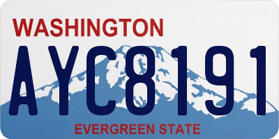 WA license plate AYC8191