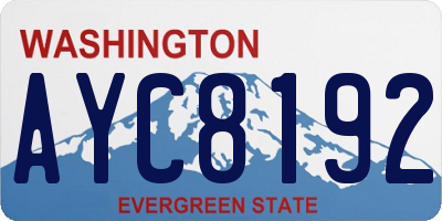 WA license plate AYC8192