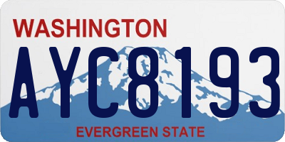 WA license plate AYC8193