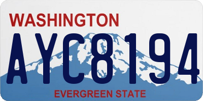 WA license plate AYC8194