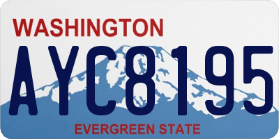 WA license plate AYC8195
