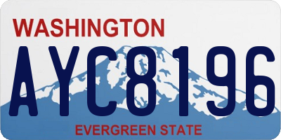 WA license plate AYC8196