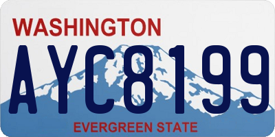 WA license plate AYC8199