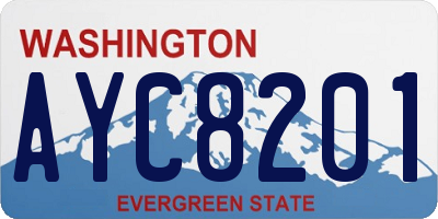 WA license plate AYC8201