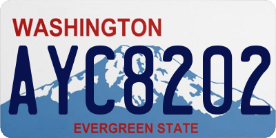 WA license plate AYC8202