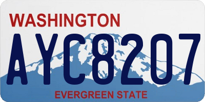 WA license plate AYC8207