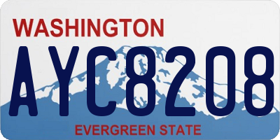 WA license plate AYC8208