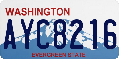 WA license plate AYC8216