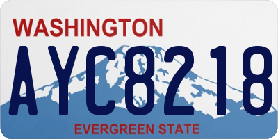 WA license plate AYC8218