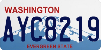 WA license plate AYC8219
