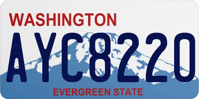 WA license plate AYC8220