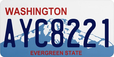 WA license plate AYC8221