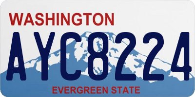 WA license plate AYC8224