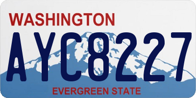 WA license plate AYC8227