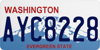 WA license plate AYC8228
