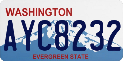 WA license plate AYC8232