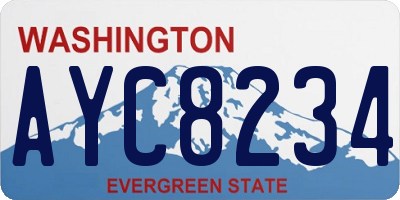 WA license plate AYC8234
