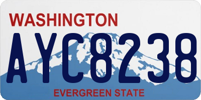 WA license plate AYC8238