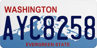 WA license plate AYC8258