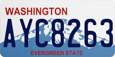 WA license plate AYC8263