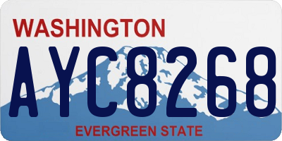 WA license plate AYC8268