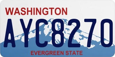 WA license plate AYC8270