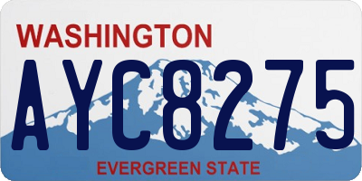 WA license plate AYC8275