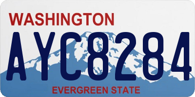 WA license plate AYC8284