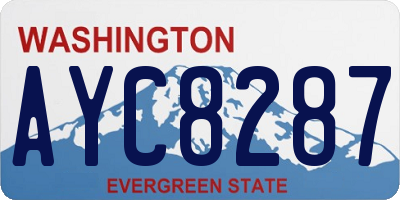 WA license plate AYC8287