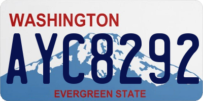 WA license plate AYC8292