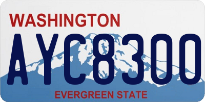 WA license plate AYC8300