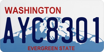 WA license plate AYC8301