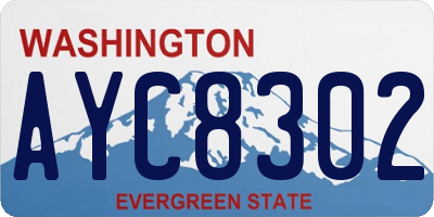 WA license plate AYC8302