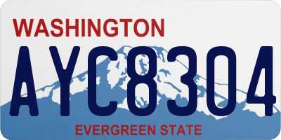 WA license plate AYC8304