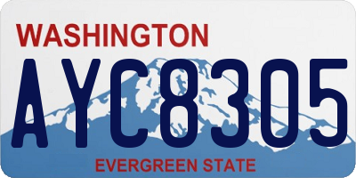 WA license plate AYC8305