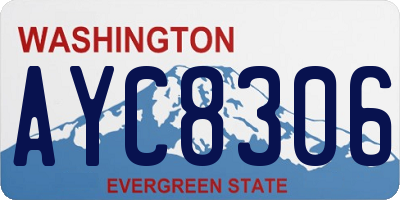 WA license plate AYC8306