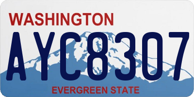 WA license plate AYC8307