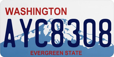 WA license plate AYC8308