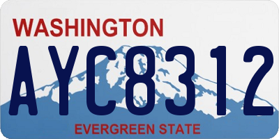 WA license plate AYC8312