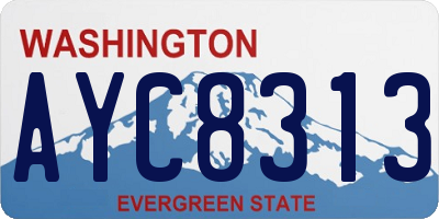 WA license plate AYC8313