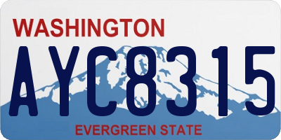 WA license plate AYC8315