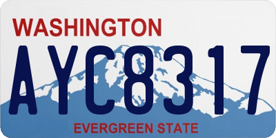 WA license plate AYC8317