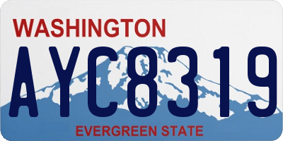 WA license plate AYC8319
