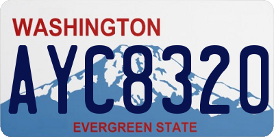 WA license plate AYC8320