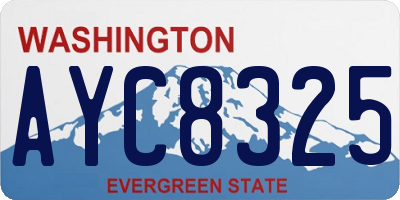 WA license plate AYC8325