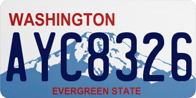 WA license plate AYC8326