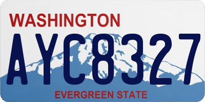 WA license plate AYC8327