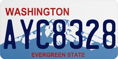 WA license plate AYC8328