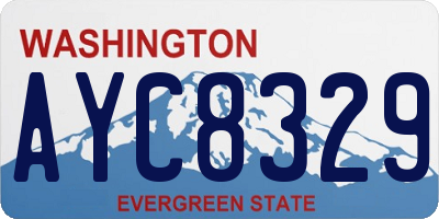 WA license plate AYC8329