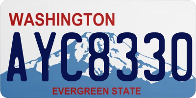 WA license plate AYC8330